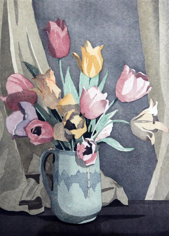Eric Slater (1896-?) Tulips, 13 x 9.5in.